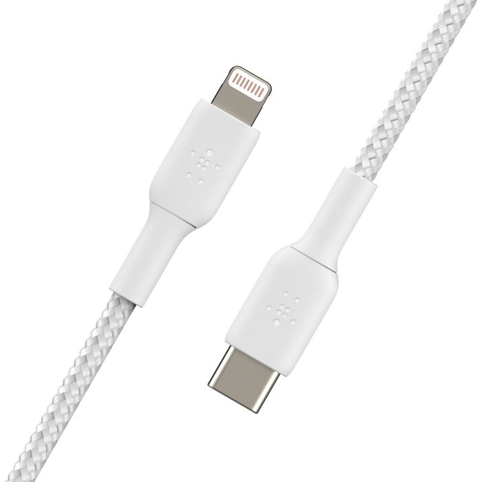 BOOST CHARGE™ USB-C to Lightning Cable, Braided, 1M, White