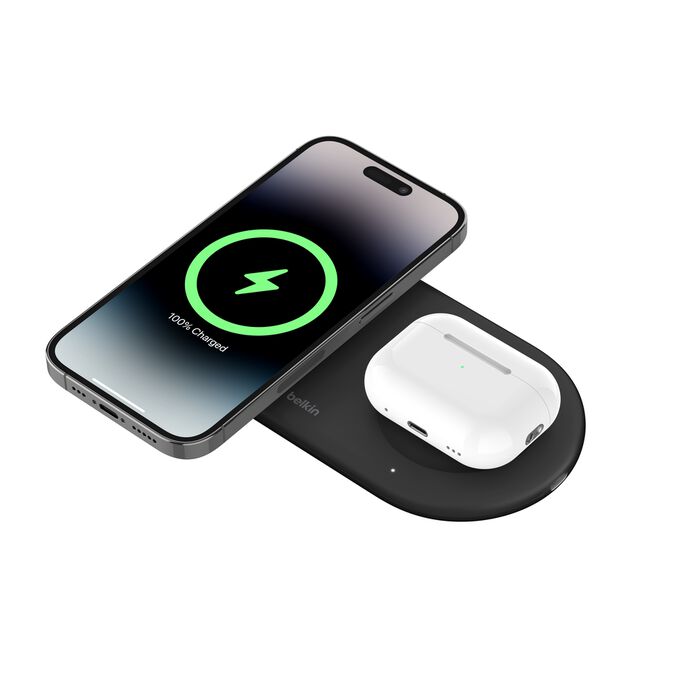 BOOST CHARGE™ PRO 2in1 Qi2 15w Magnetic Charging Pad, Black