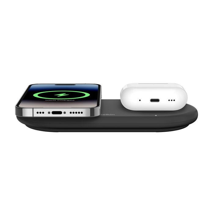 BOOST CHARGE™ PRO 2in1 Qi2 15w Magnetic Charging Pad, Black
