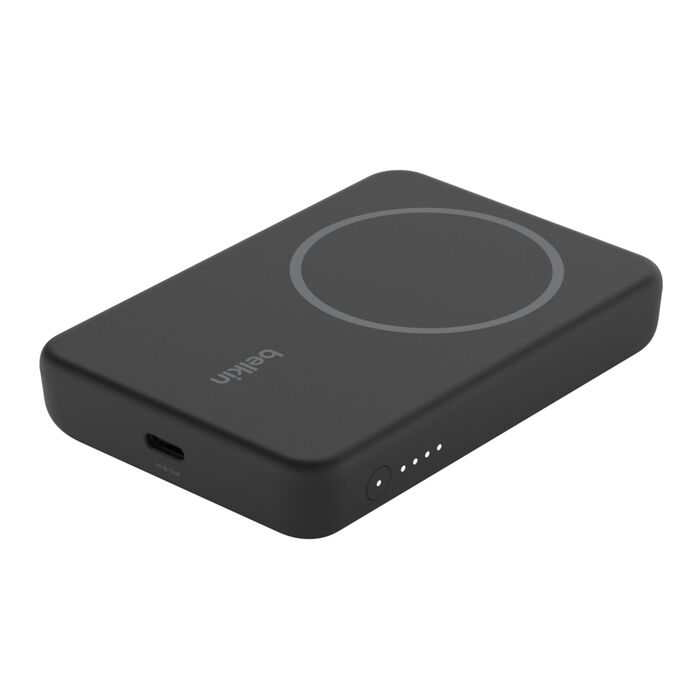 BOOST CHARGE™ Magnetic Wireless Powerbank with kick stand 5,000 mAh Black