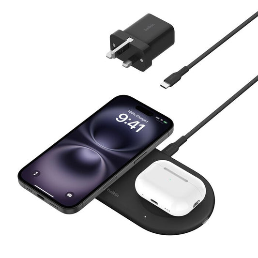 BOOST CHARGE™ PRO 2in1 Qi2 15w Magnetic Charging Pad, Black