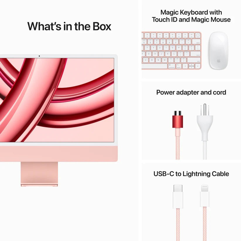 Apple 24-inch iMac - M3 chip with 8‑core CPU / 10‑core GPU - 256GB - Pink