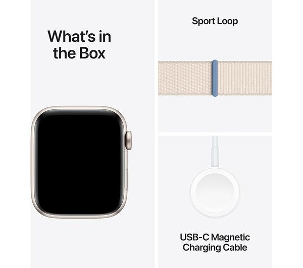 Apple Watch SE - 44mm - Starlight with Starlight Sport Loop