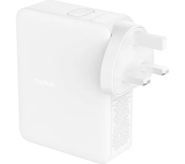 BOOST CHARGE™ 140w USB GaN 4-ports Wall Charger with UK, EU, US plug tips, White