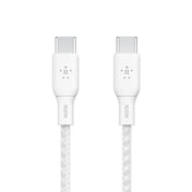 BOOST CHARGE™ USB-C to USB-C 2.0 Braided , 1M, White, (2pk)