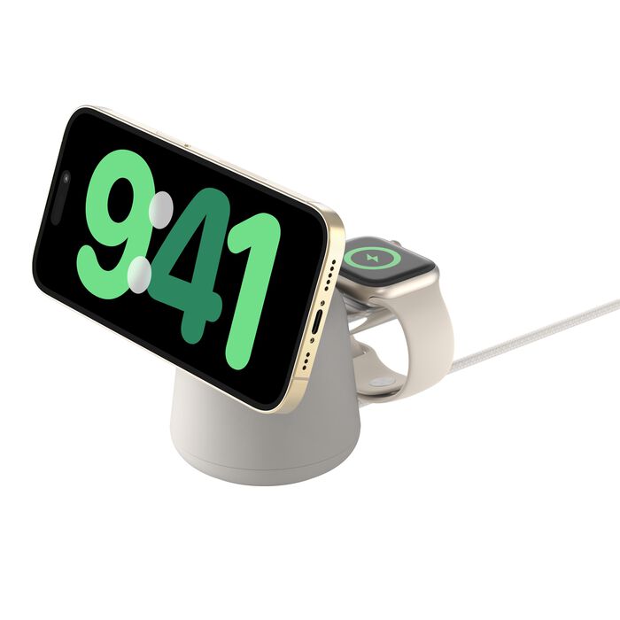 BOOST CHARGE™ PRO 2in1 MagSafe 15w Charging Stand, Sand