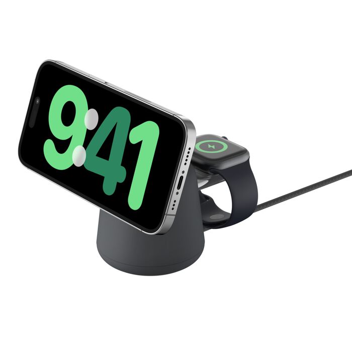 BOOST CHARGE™ PRO 2in1 MagSafe 15w Charging Stand, Charcoal