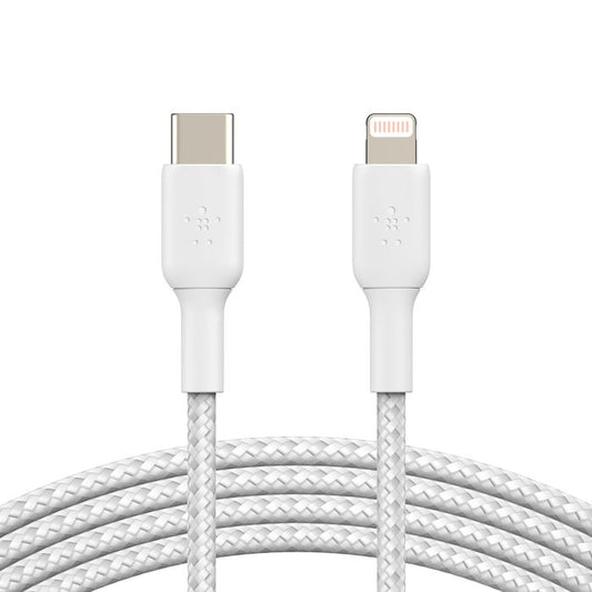 BOOST CHARGE™ USB-C to Lightning Cable, Braided, 1M, White