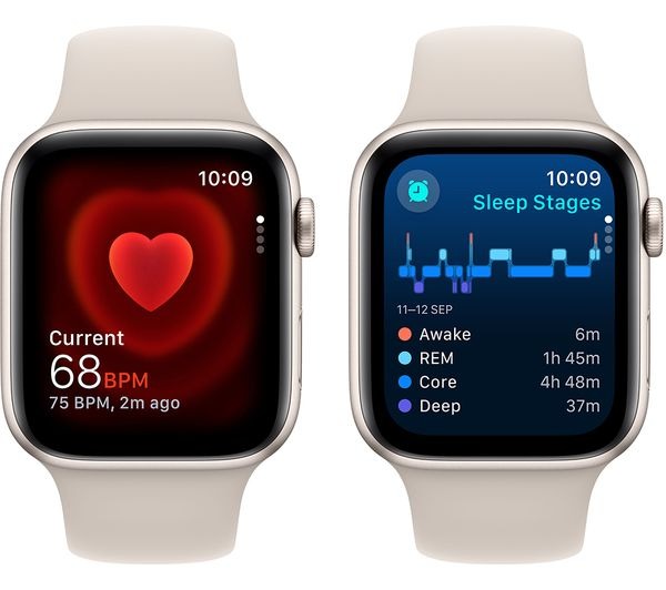 Apple Watch SE - 44mm - Starlight with Starlight Sport Band (M/L)