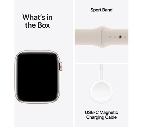 Apple Watch SE - 44mm - Starlight with Starlight Sport Band (M/L)