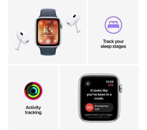 Apple Watch SE - 44mm - Starlight with Starlight Sport Band (M/L)